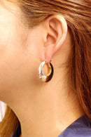 SJE310430 14K Horseshoe Hoop Earrings - MiMi Wholesale