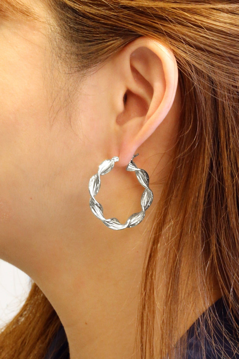 SJE310434 14K Dipped Twist Hoop Earrings - MiMi Wholesale