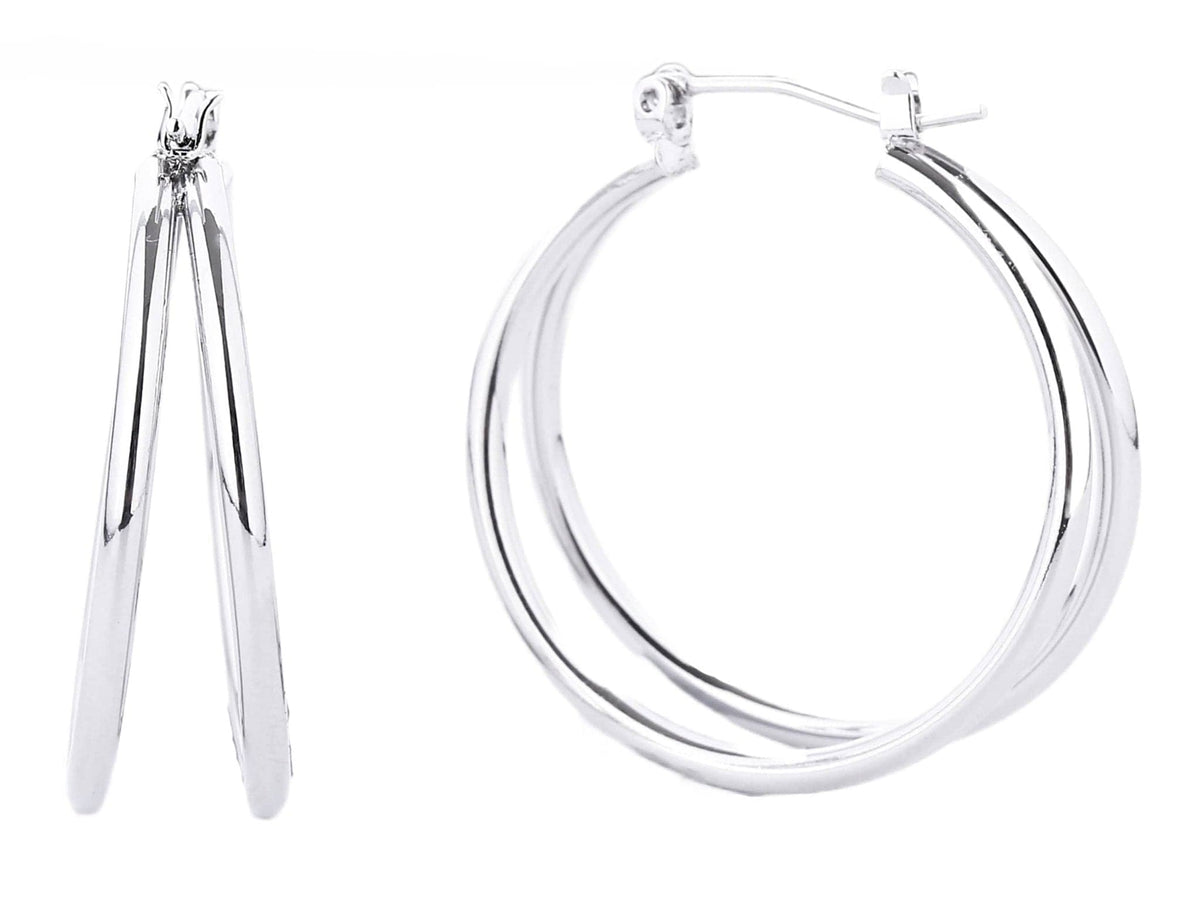 SJE310463 14K Dipped Double Post Hoop Earrings - MiMi Wholesale