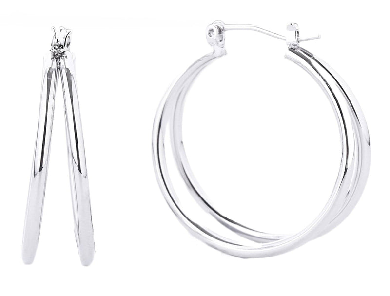 SJE310463 14K Dipped Double Post Hoop Earrings - MiMi Wholesale