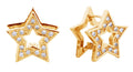 SJE310478 14K CZ Paved Star Post Earrings - MiMi Wholesale