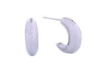 SJE310485 14K Mini Moon Pave CZ Post Earrings - MiMi Wholesale