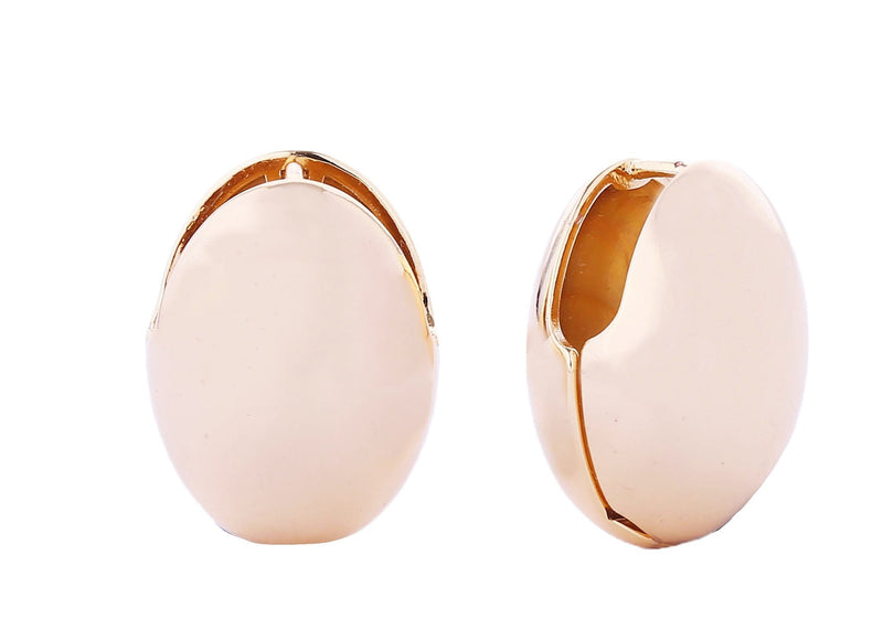 SJE310488 14K Oval Dome Earrings - MiMi Wholesale