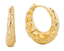 SJE310490 14K Gold-Dipped Textured Huggie Earrings - MiMi Wholesale