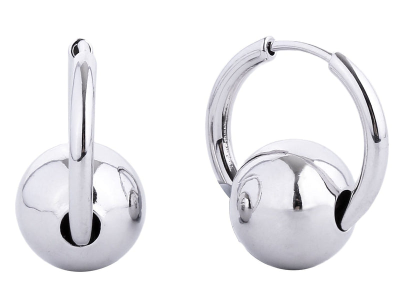 SJE310511 14K Sphere Round Hoop Earrings - MiMi Wholesale