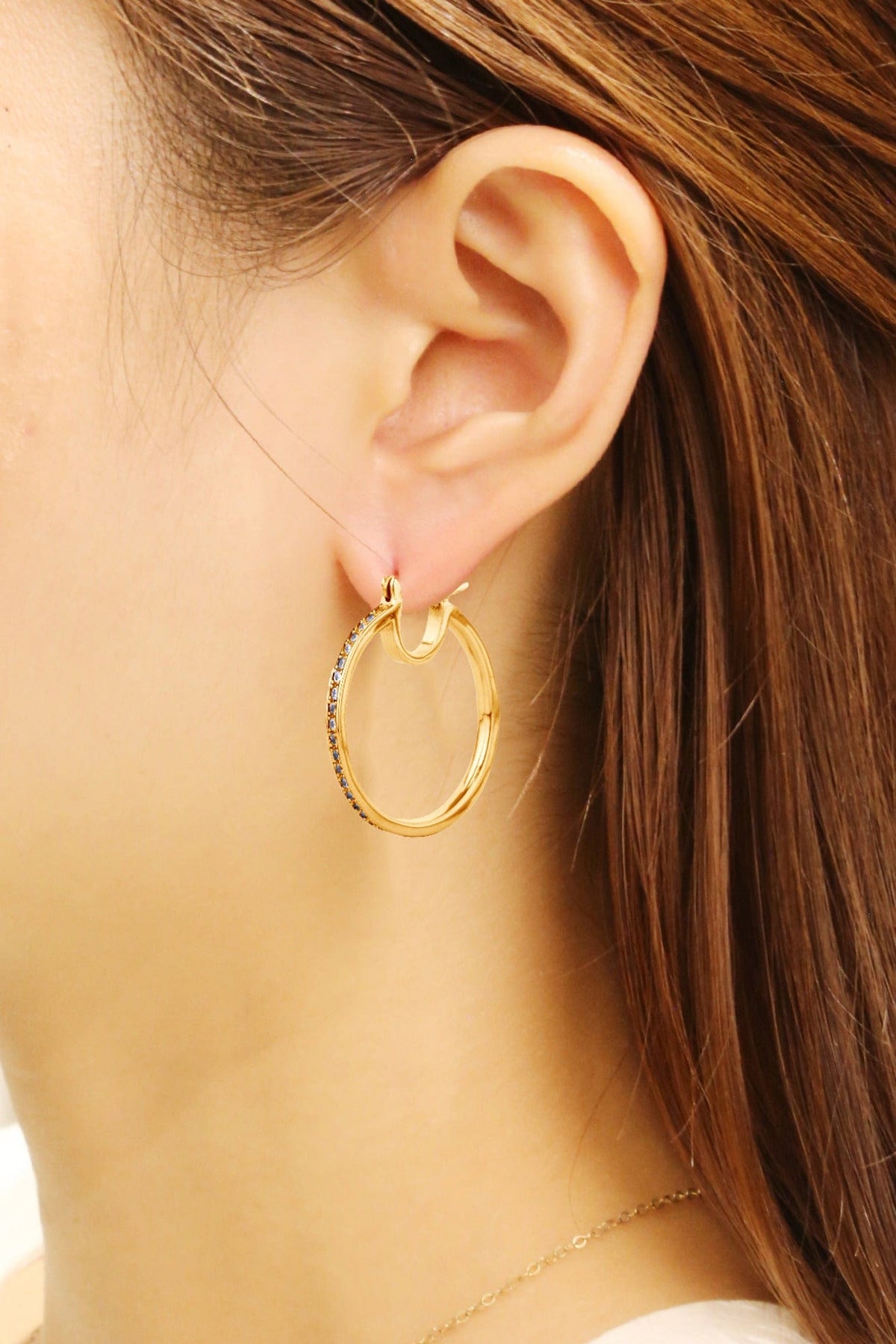 SJE310513 14K Glam Rhinestone Dipped Earrings - MiMi Wholesale