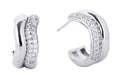 SJE310515 14K CZ Paved Wavy Post Hoop Earrings - MiMi Wholesale