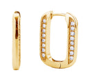 SJE310519 14K Dipped CZ Paved Rectangle Hoop Earrings - MiMi Wholesale
