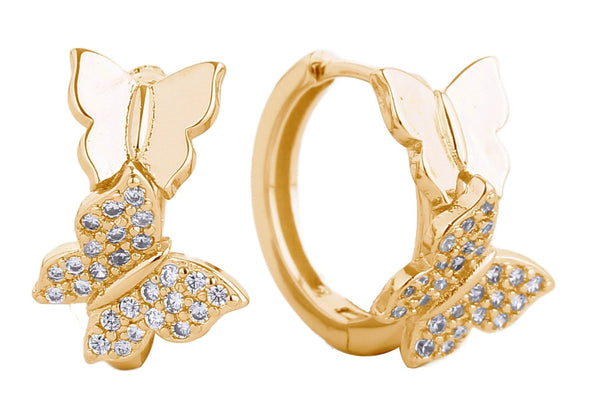 SJE310520 14K Butterfly Hoop Earrings - MiMi Wholesale