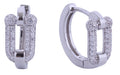 SJE310525 14K Dipped Huggie Hoop Cz Paved Earrings - MiMi Wholesale