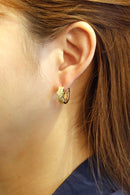 SJE310553 14K Dipped X Shape Huggie Hoop Earrings - MiMi Wholesale