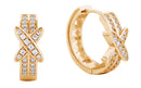 SJE310553 14K Dipped X Shape Huggie Hoop Earrings - MiMi Wholesale