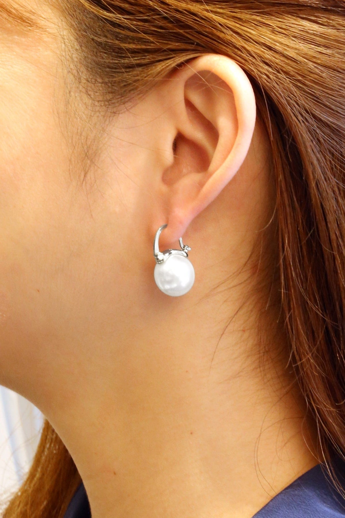 SJE310561 14K Pearl Pincatch Earrings - MiMi Wholesale