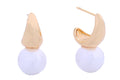 SJE310570 14K Pearl Moon Post Earrings - MiMi Wholesale