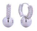 SJE310578 14K Ball Drop Pave CZ Huggie Earrings - MiMi Wholesale