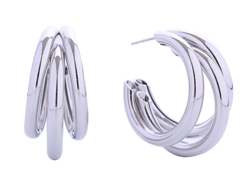 SJE310599 14K Trio Hoop Waltz Post Earrings - MiMi Wholesale