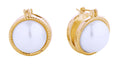 SJE310608 14K Double Pearl Pincatch Earrings - MiMi Wholesale