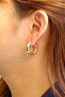 SJE310631 14K Chunky Funky Hoop Earrings - MiMi Wholesale