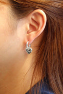 SJE310645 14K Heart Drop Huggie Earrings - MiMi Wholesale