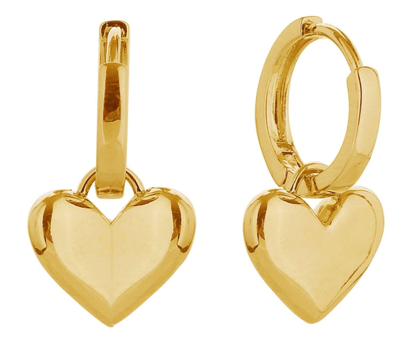 SJE310645 14K Heart Drop Huggie Earrings - MiMi Wholesale