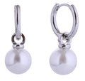 SJE310647 14K Pearl Dangle Huggie Earrings - MiMi Wholesale