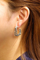 SJE310648 14K Double Crinkle Post Earrings - MiMi Wholesale