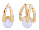 SJE310650 14K Cultured Pearl Huggie Earrings - MiMi Wholesale