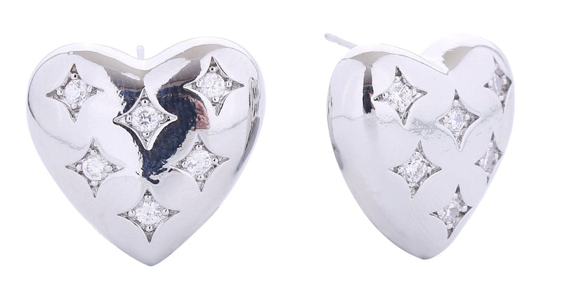 SJE310651 14K Puffy Heart Post Earrings - MiMi Wholesale