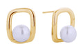 SJE310664 14K Square Pearl Post Earrings - MiMi Wholesale