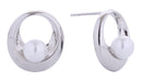 SJE310665 14K Inner Circle Pearl Post Earrings - MiMi Wholesale