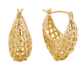 SJE310668 14K Basketweave Pincatch Earrings - MiMi Wholesale