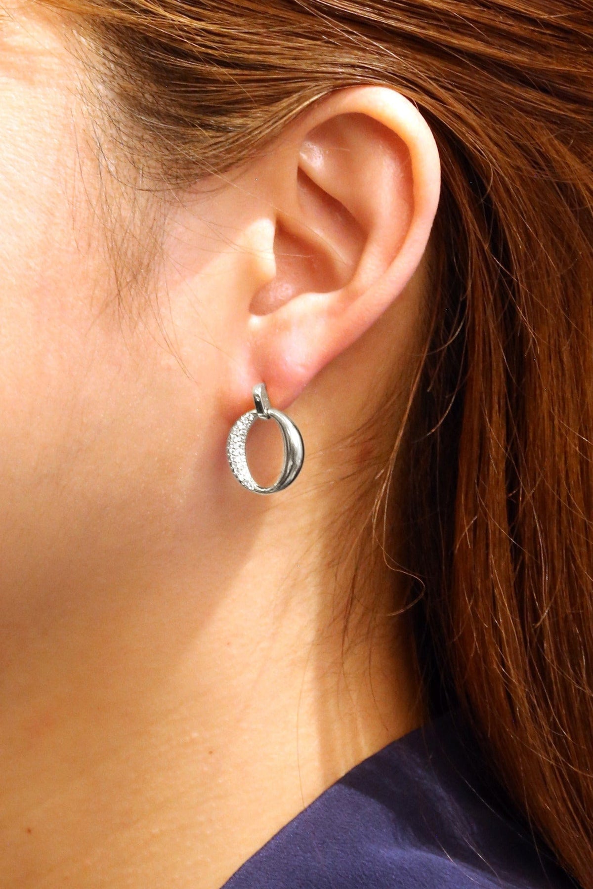 SJE310672 14K Glam O Swing Post Earrings - MiMi Wholesale