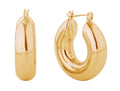 SJE310723 14K Dipped Thick Hoop Pincatch Earrings - MiMi Wholesale