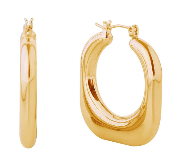 SJE310725 14K Puffy Square Pincatch Earrings - MiMi Wholesale