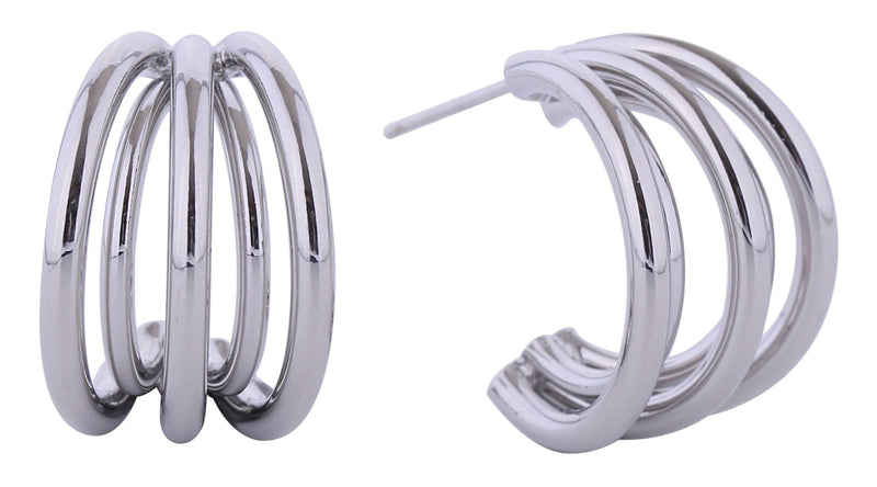 SJE310739 14K Quintuple Hoop Post Earrings - MiMi Wholesale