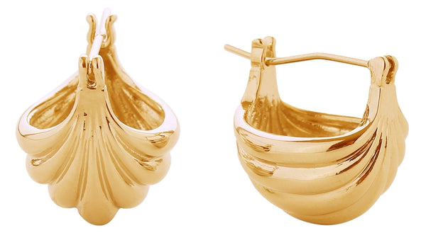 SJE310746 14K Sea Shell Pincatch Earrings - MiMi Wholesale