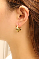 SJE310746 14K Sea Shell Pincatch Earrings - MiMi Wholesale