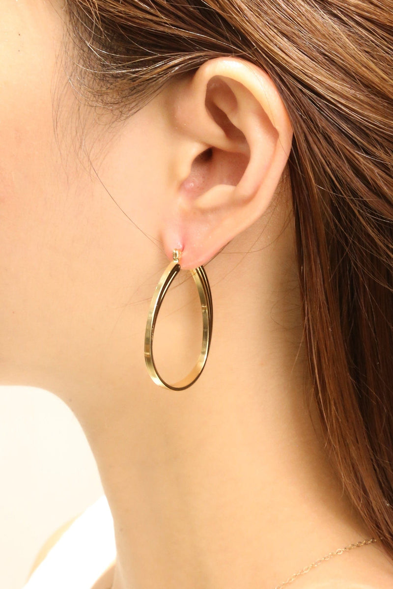 SJE310751 14K Triple Oval Hoop Pincatch Earrings - MiMi Wholesale