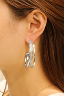SJE310767 14K Triple Open Hoop Post Earrings - MiMi Wholesale