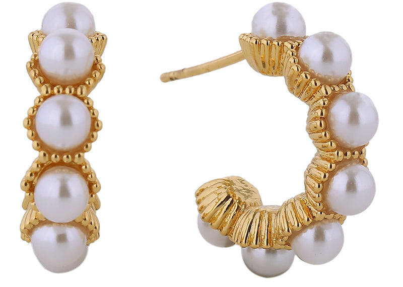 SJE310774 14K Pearl Decor Post Earrings - MiMi Wholesale