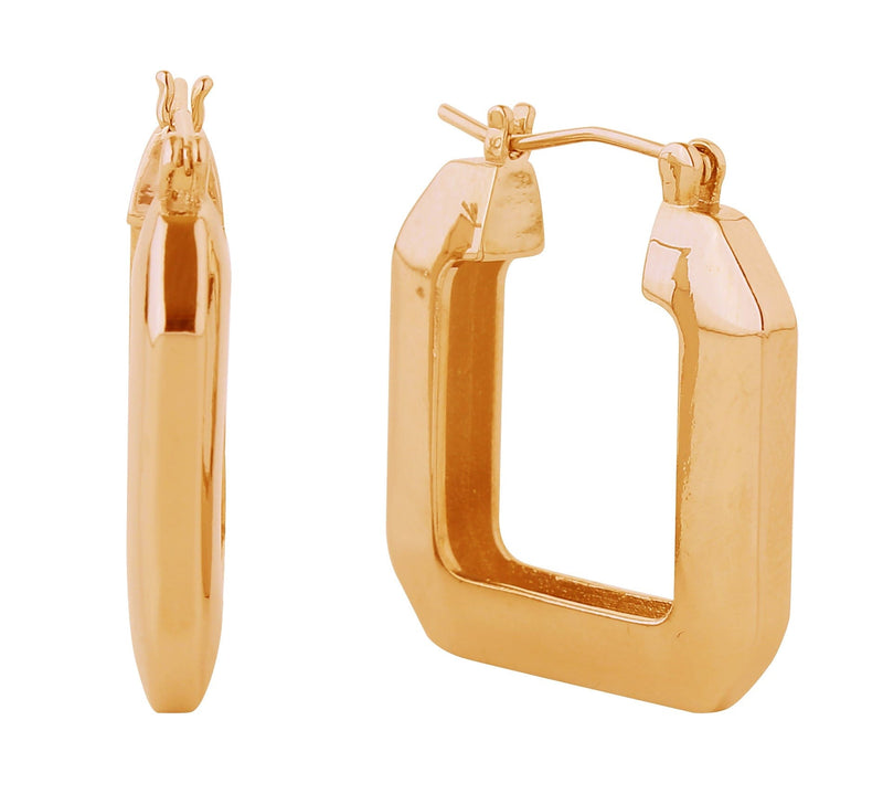 SJE310775 14K Square Hollow Pincatch Earrings - MiMi Wholesale