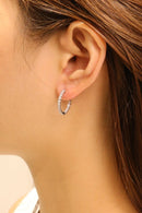 SJE310790 14K Inside Out Pave CZ Huggie Hoop Earrings - MiMi Wholesale