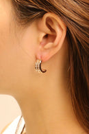 SJE310795 14K Double Pyramid Pave CZ Earrings - MiMi Wholesale