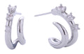 SJE310797 14K Claw Studded Hoop Post Earrings - MiMi Wholesale