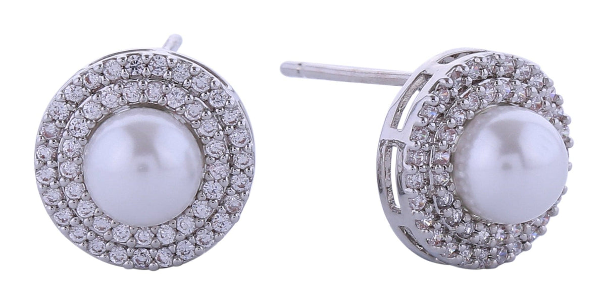SJE310923 14K Radiant Pearl Post Earrings - MiMi Wholesale