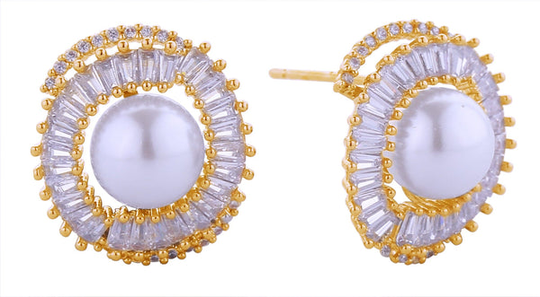 SJE310924 14K Brilliance Pearl Post Earrings - MiMi Wholesale