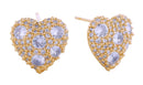 SJE310932 14K Cluster CZ Heart Post Earrings - MiMi Wholesale