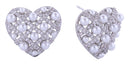 SJE310933 14K Woven CZ Pearl Heart Post Earrings - MiMi Wholesale