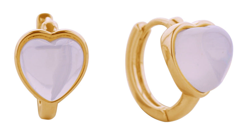 SJE310934 14K Dreamy Heart Hoop Earrings - MiMi Wholesale