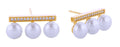 SJE310948 14K CZ Bar Trio Pearl Post Earrings - MiMi Wholesale